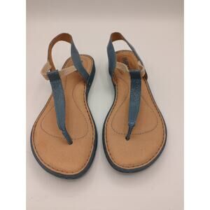 Børn Blue Thong Sandals | Comfy Leather Flip Flops | Size 8